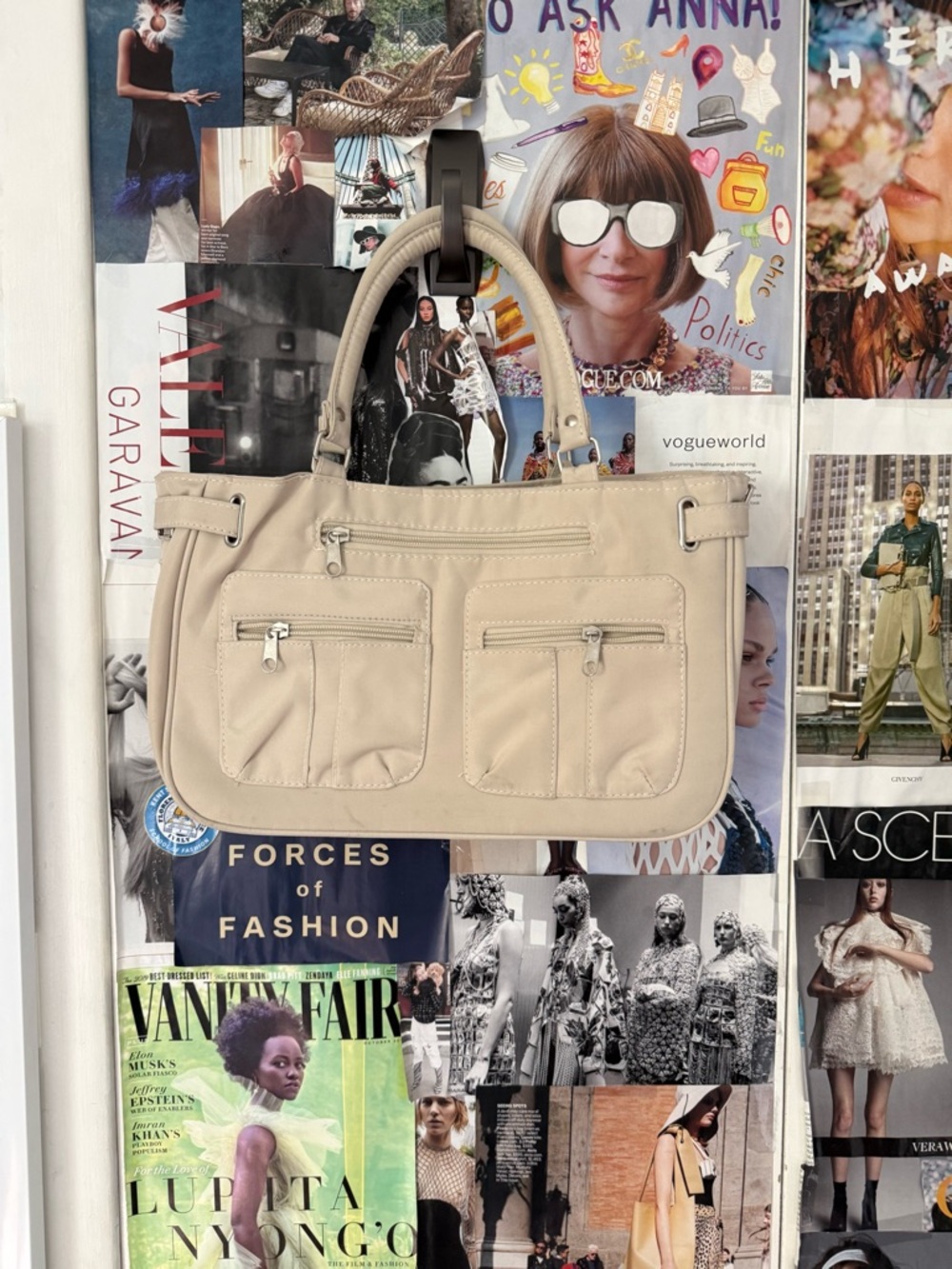 Classic Beige Women's Shoulder Bag - Neutral Leather Tote